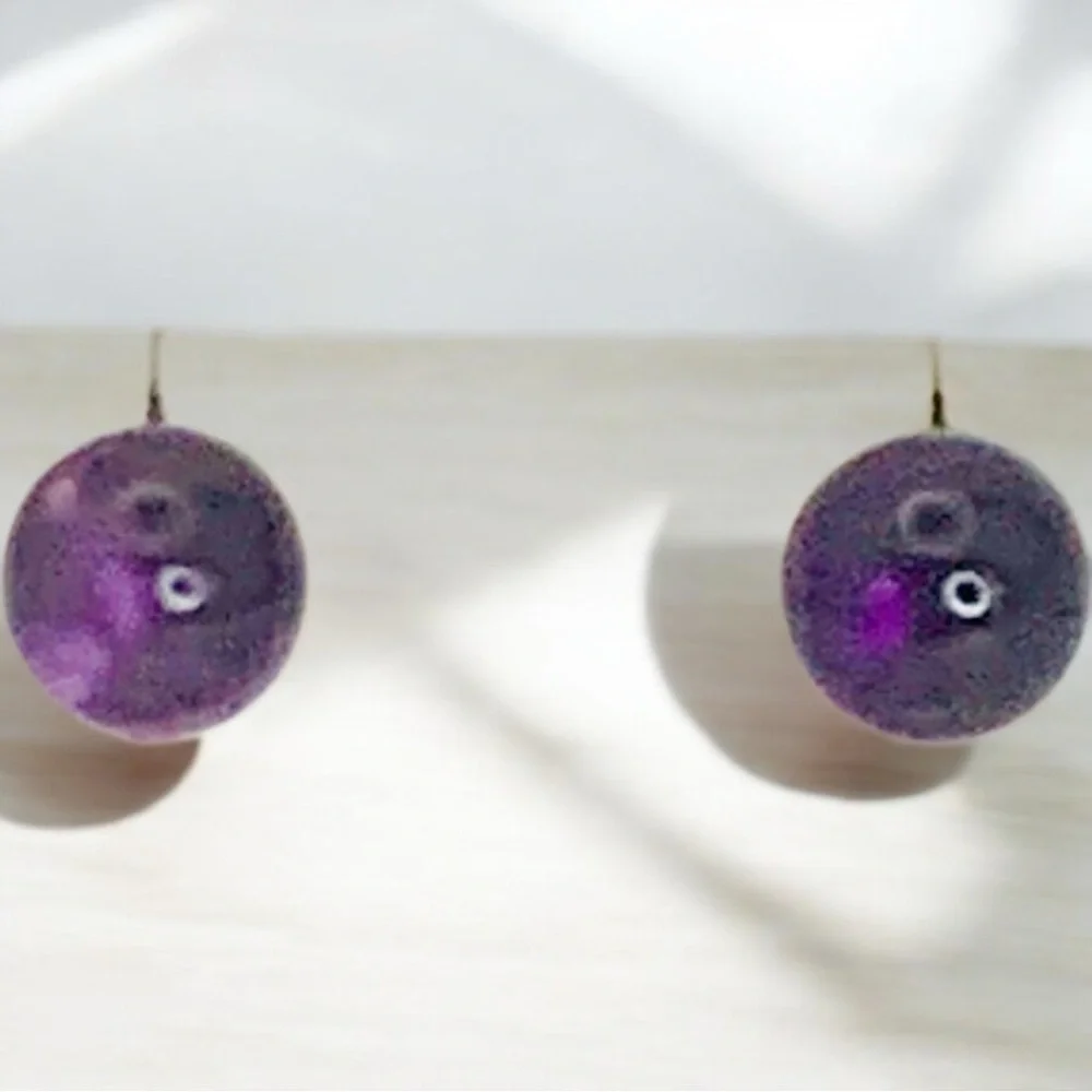 Natural Amethyst 5 mm Ball & 925 Sterling Post Stud Earrings - Picture 7 of 7
